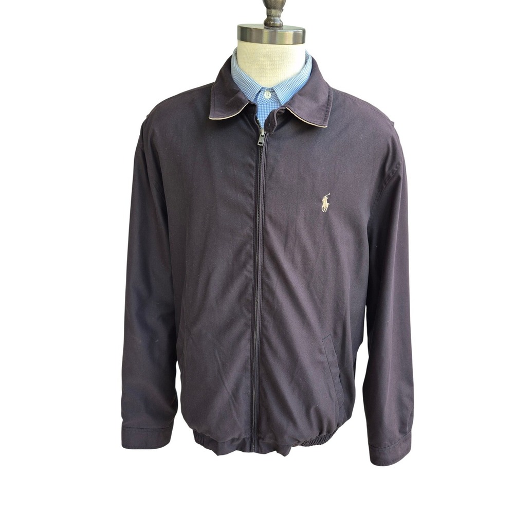 Polo Ralph Lauren Mens Harrington Jacket Faded Black Full Zip Pony Mens XL VTG